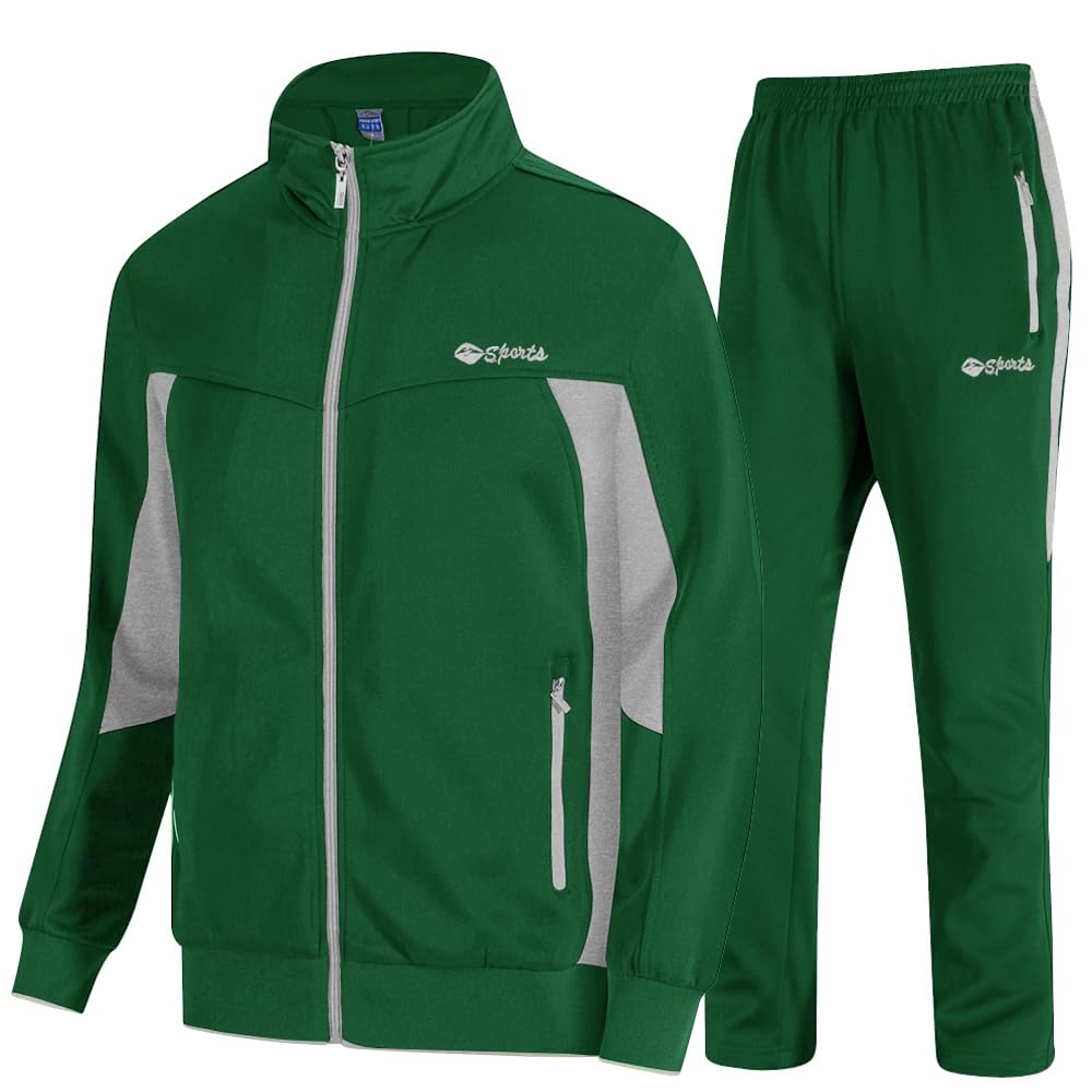 TBMPOY Men's Tracksuits Sweatsuits for Men Sweat Track Suits 2 Piece Casual Athletic Jogging Warm Up Full Zip Sets