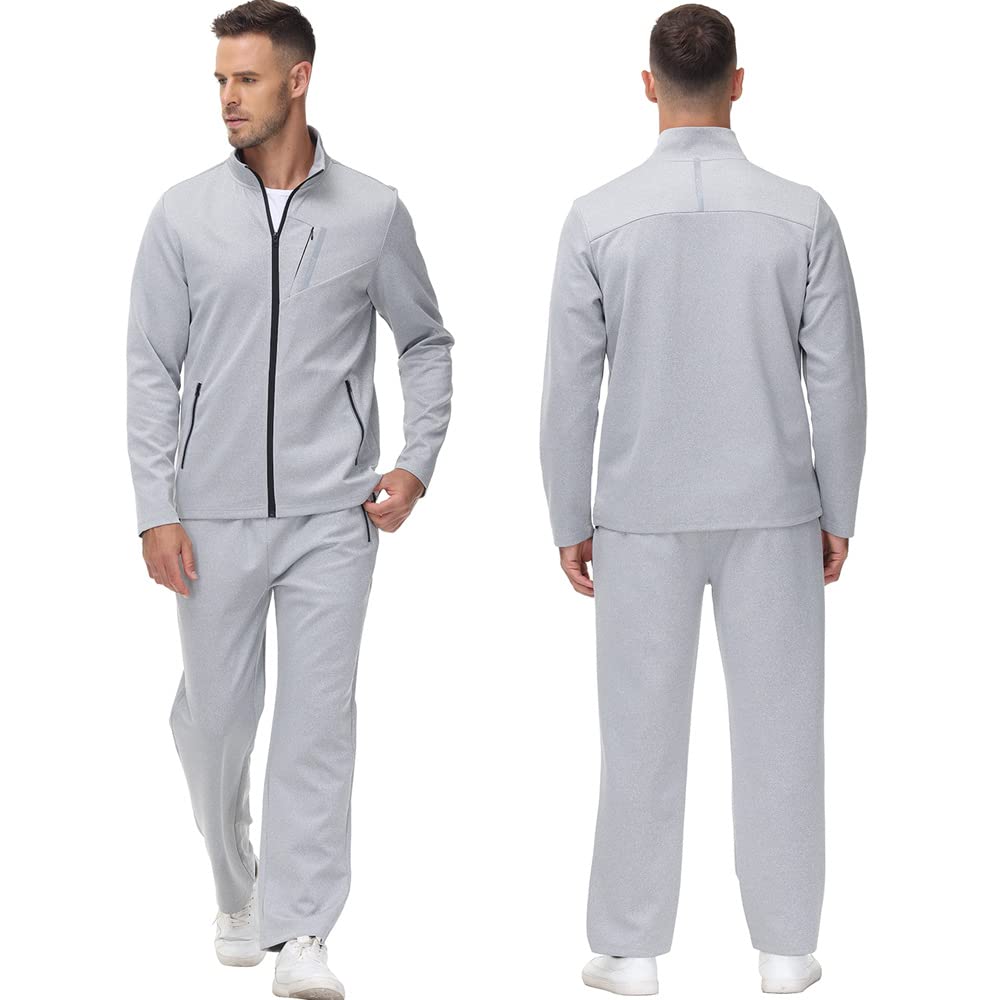 MoFiz Men's Tracksuits Set Long Sleeve Causal Full Zip Running Sports Sweatsuit For Men 2 Piece Outfits