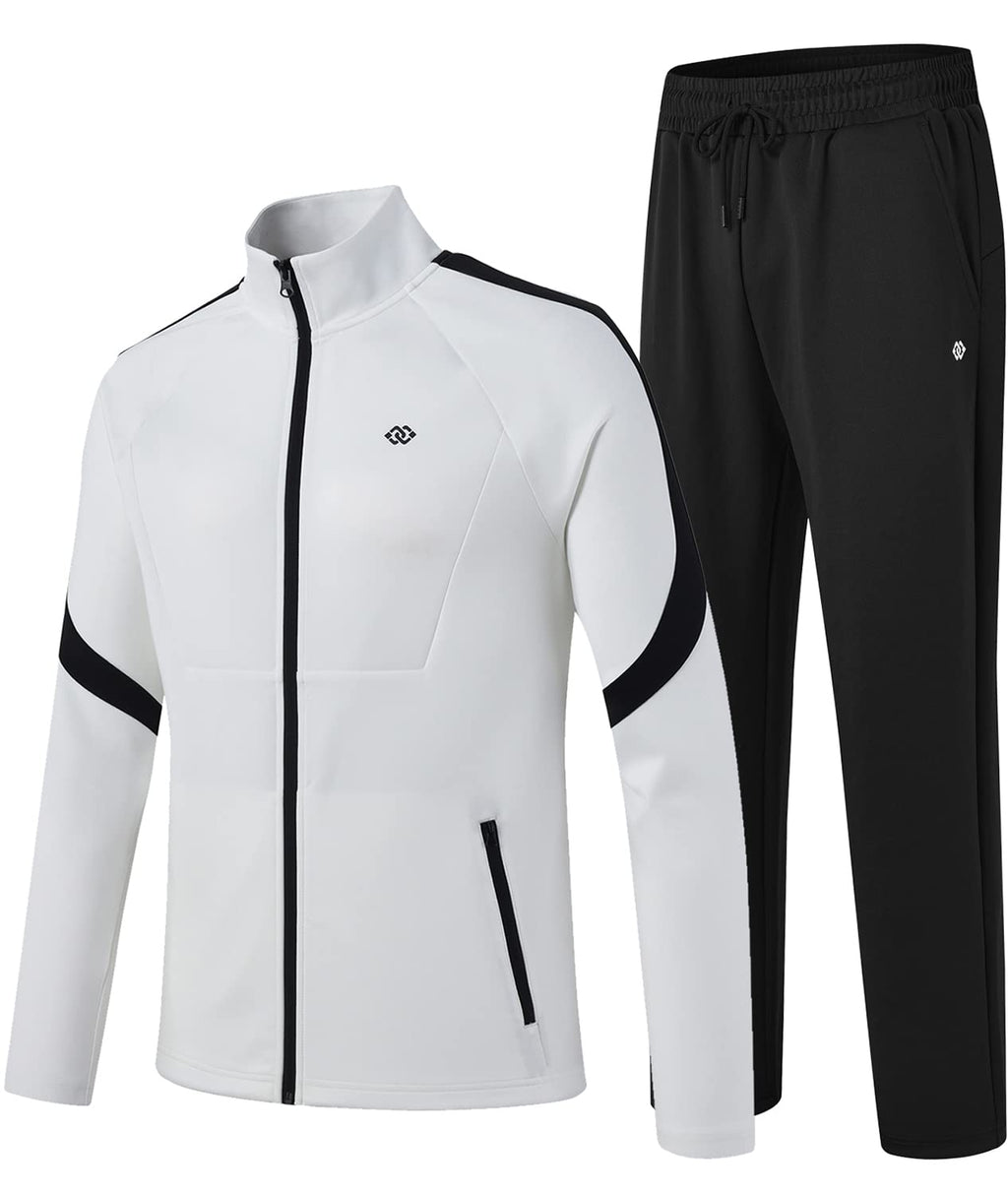 MoFiz Men's Tracksuits Set Long Sleeve Causal Full Zip Running Sports Sweatsuit For Men 2 Piece Outfits