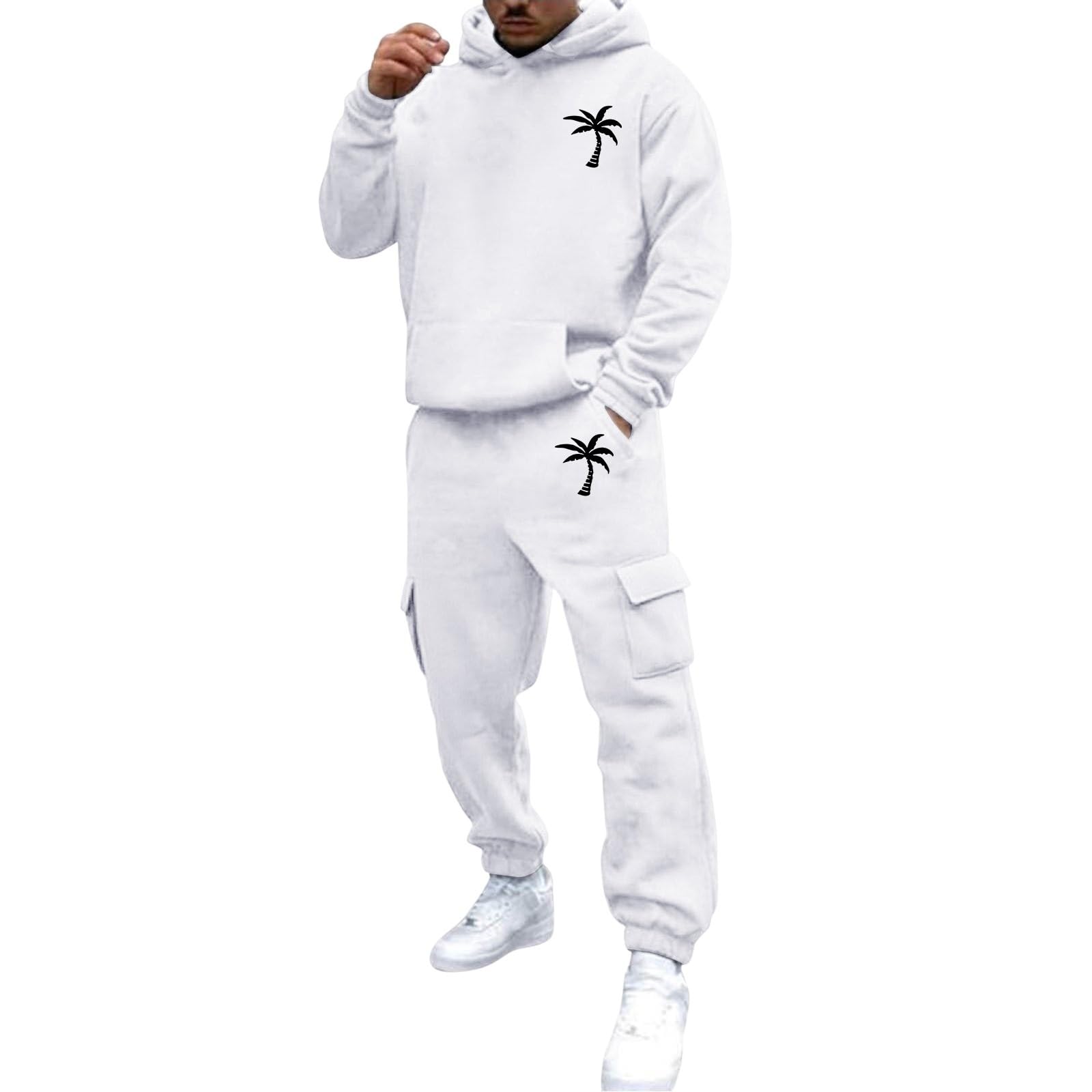 Men's 2 Piece Outfits Hoodie Sweatshirt Tracksuit & Joggers Sweatpants Sweatsuit Set