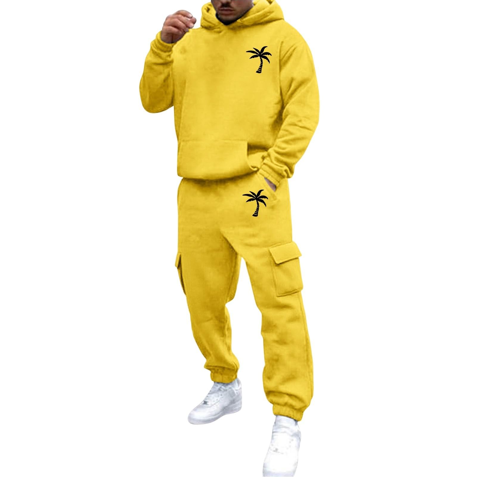 Men's 2 Piece Outfits Hoodie Sweatshirt Tracksuit & Joggers Sweatpants Sweatsuit Set