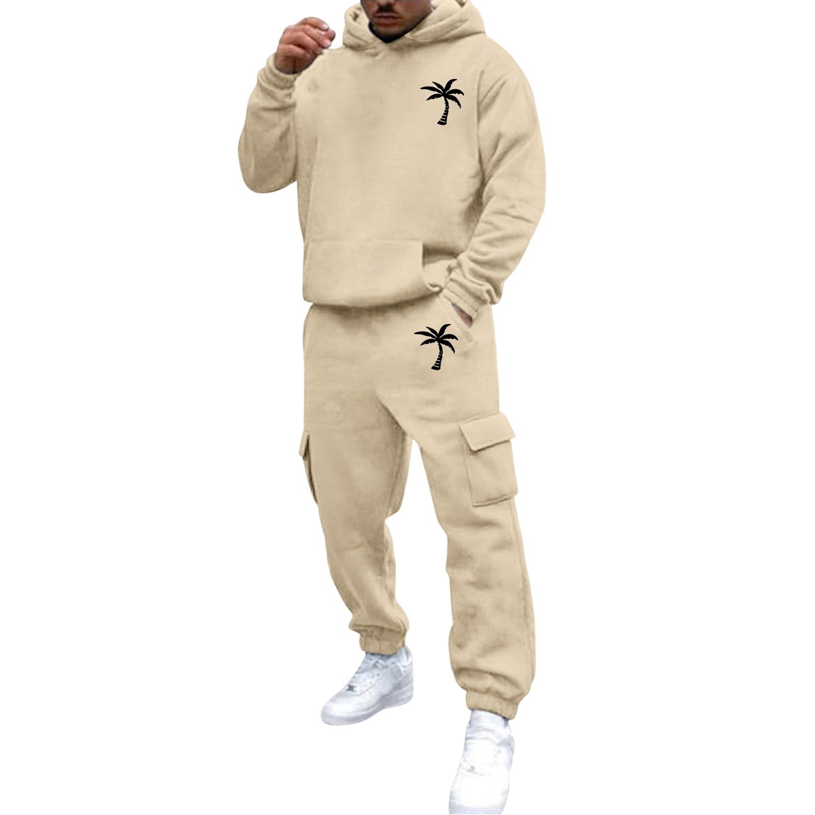 Men's 2 Piece Outfits Hoodie Sweatshirt Tracksuit & Joggers Sweatpants Sweatsuit Set