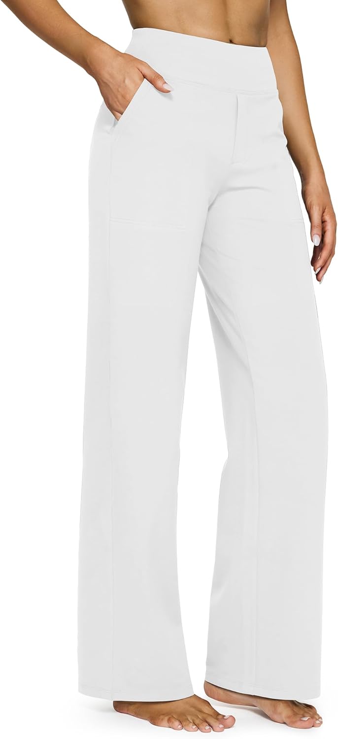 G4Free EverGoing Yoga Pants Women Wide Leg Pants with Pockets High Waist Stretch Dress Casual Sweatpants Petite/Regular/Tall