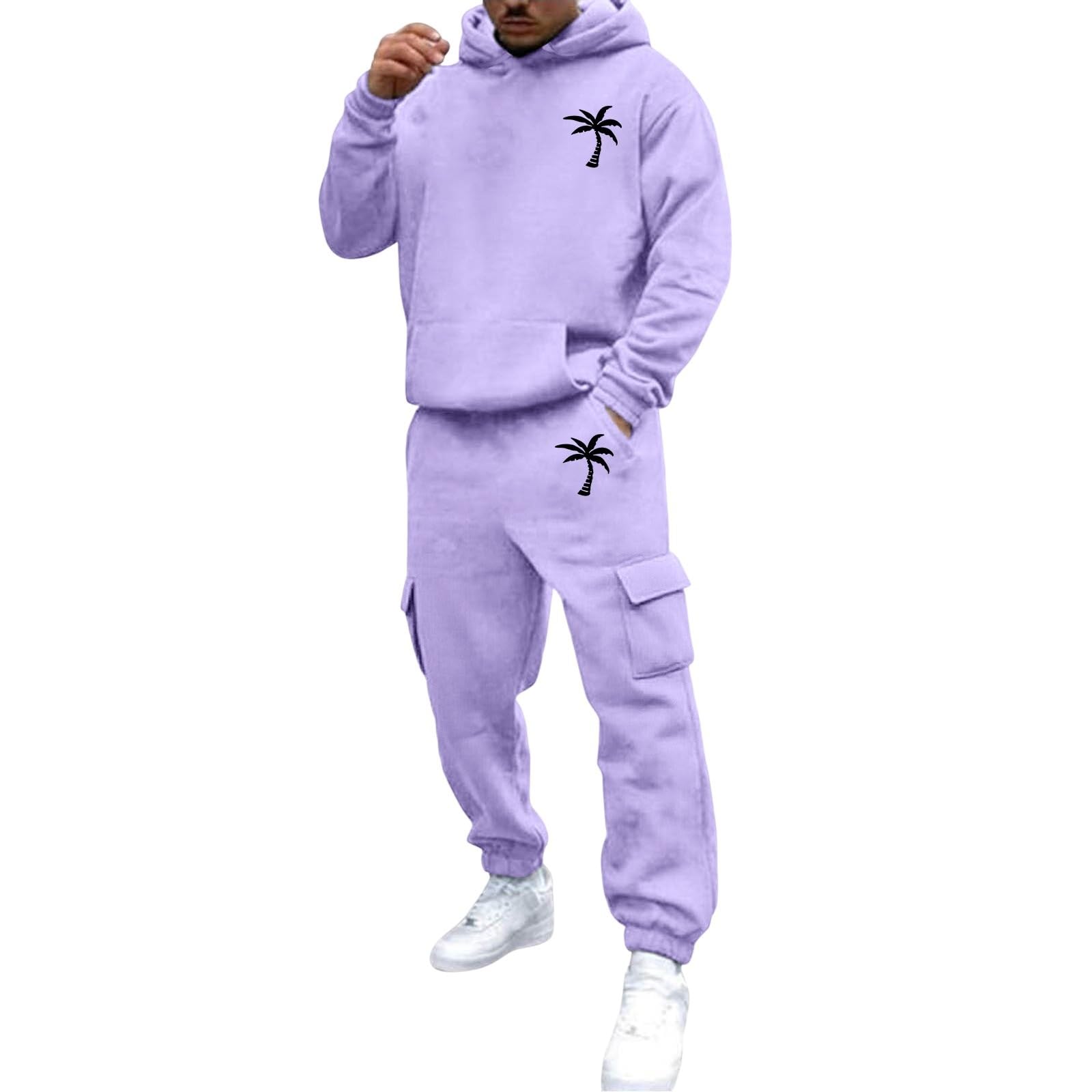 Men's 2 Piece Outfits Hoodie Sweatshirt Tracksuit & Joggers Sweatpants Sweatsuit Set