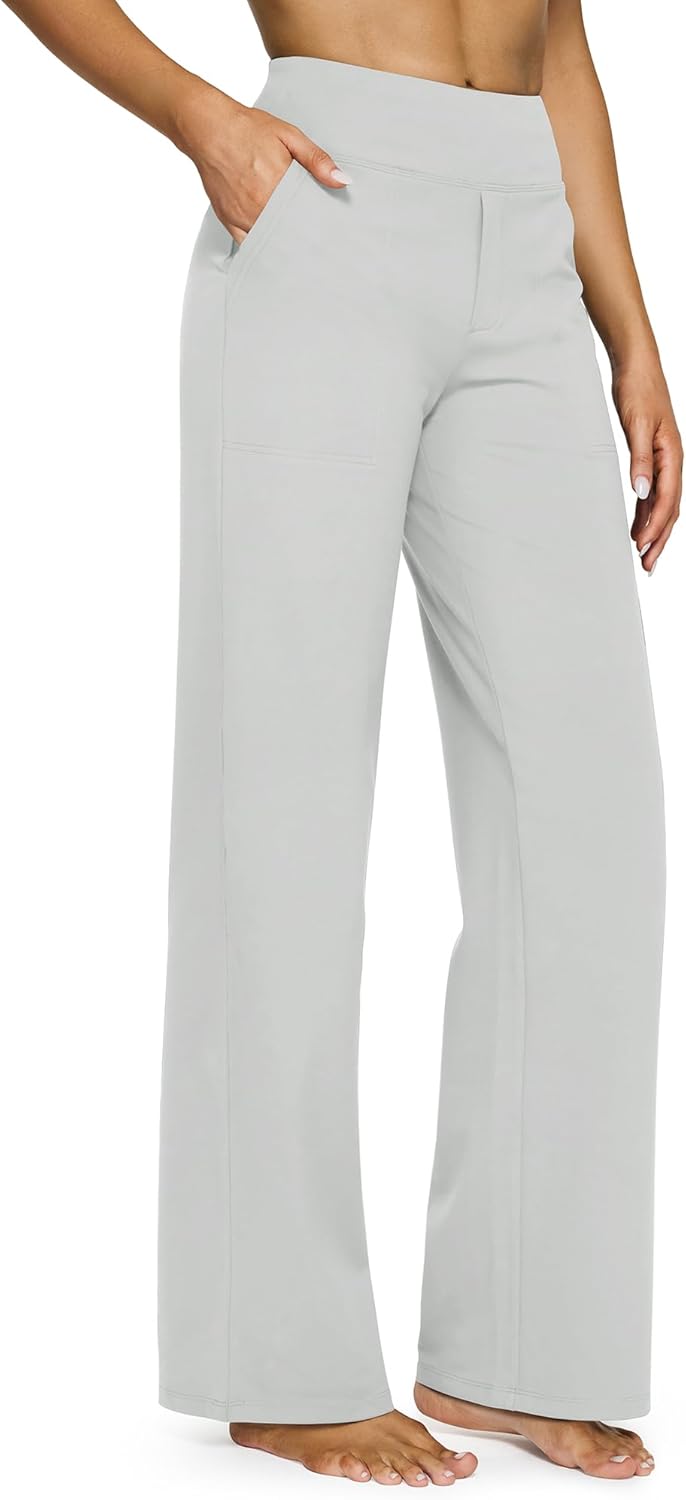 G4Free EverGoing Yoga Pants Women Wide Leg Pants with Pockets High Waist Stretch Dress Casual Sweatpants Petite/Regular/Tall