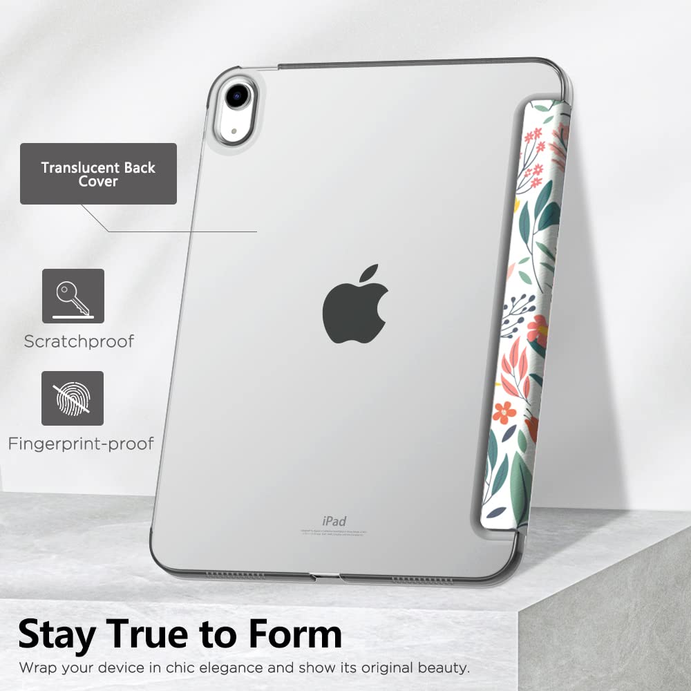 MoKo for iPad (A16) 11th Generation Case 11 Inch 2025, iPad 10th Generation Case 10.9 Inch 2022, Slim Stand Hard PC Translucent Back Shell Smart Cover, Support Touch ID, Auto Wake/Sleep, Navy Blue
