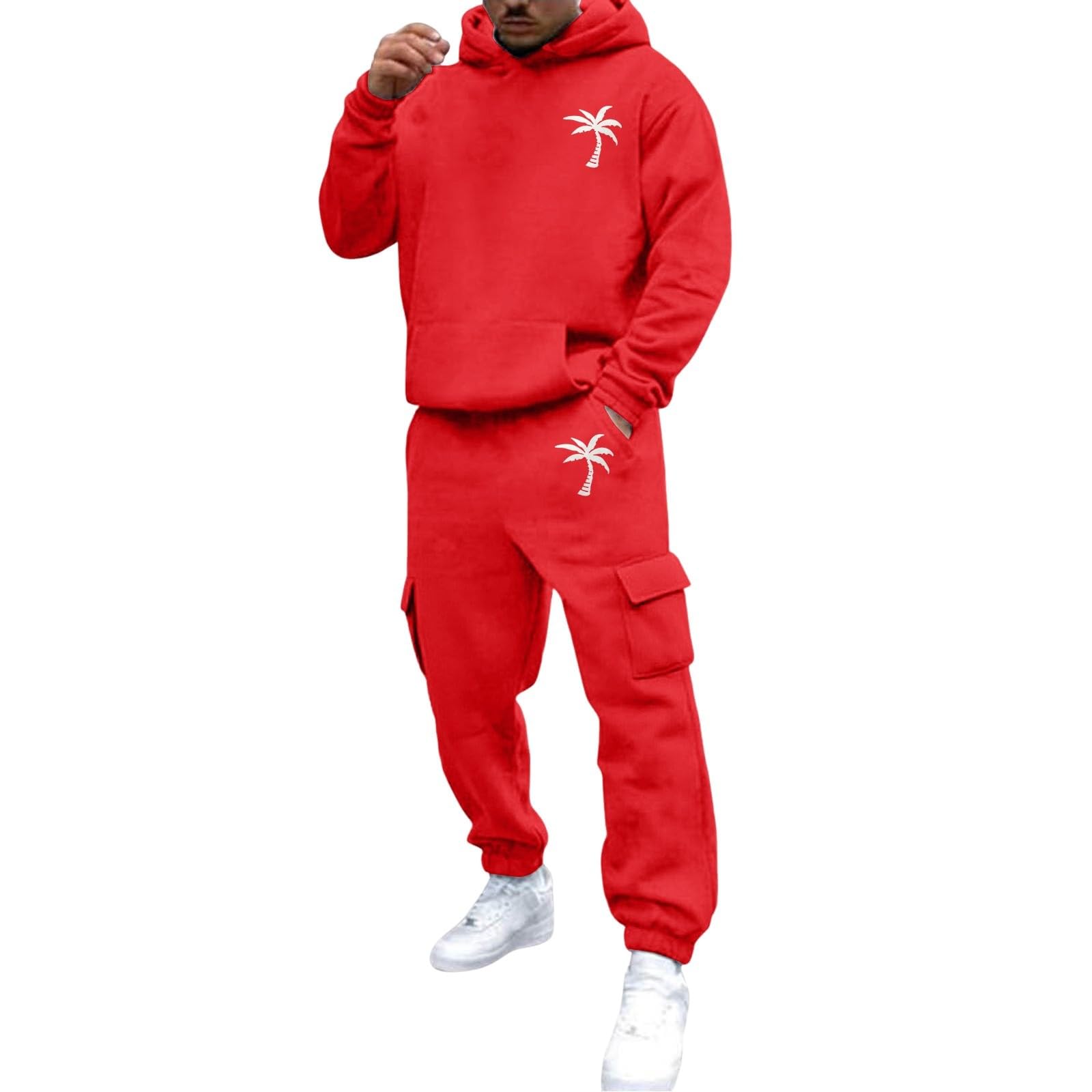 Men's 2 Piece Outfits Hoodie Sweatshirt Tracksuit & Joggers Sweatpants Sweatsuit Set