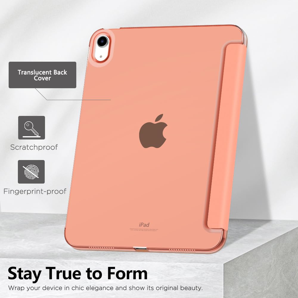 MoKo for iPad (A16) 11th Generation Case 11 Inch 2025, iPad 10th Generation Case 10.9 Inch 2022, Slim Stand Hard PC Translucent Back Shell Smart Cover, Support Touch ID, Auto Wake/Sleep, Navy Blue