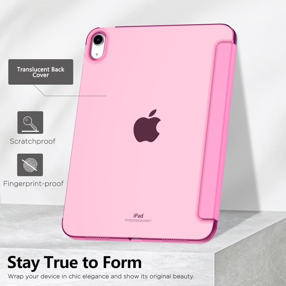 MoKo for iPad (A16) 11th Generation Case 11 Inch 2025, iPad 10th Generation Case 10.9 Inch 2022, Slim Stand Hard PC Translucent Back Shell Smart Cover, Support Touch ID, Auto Wake/Sleep, Navy Blue