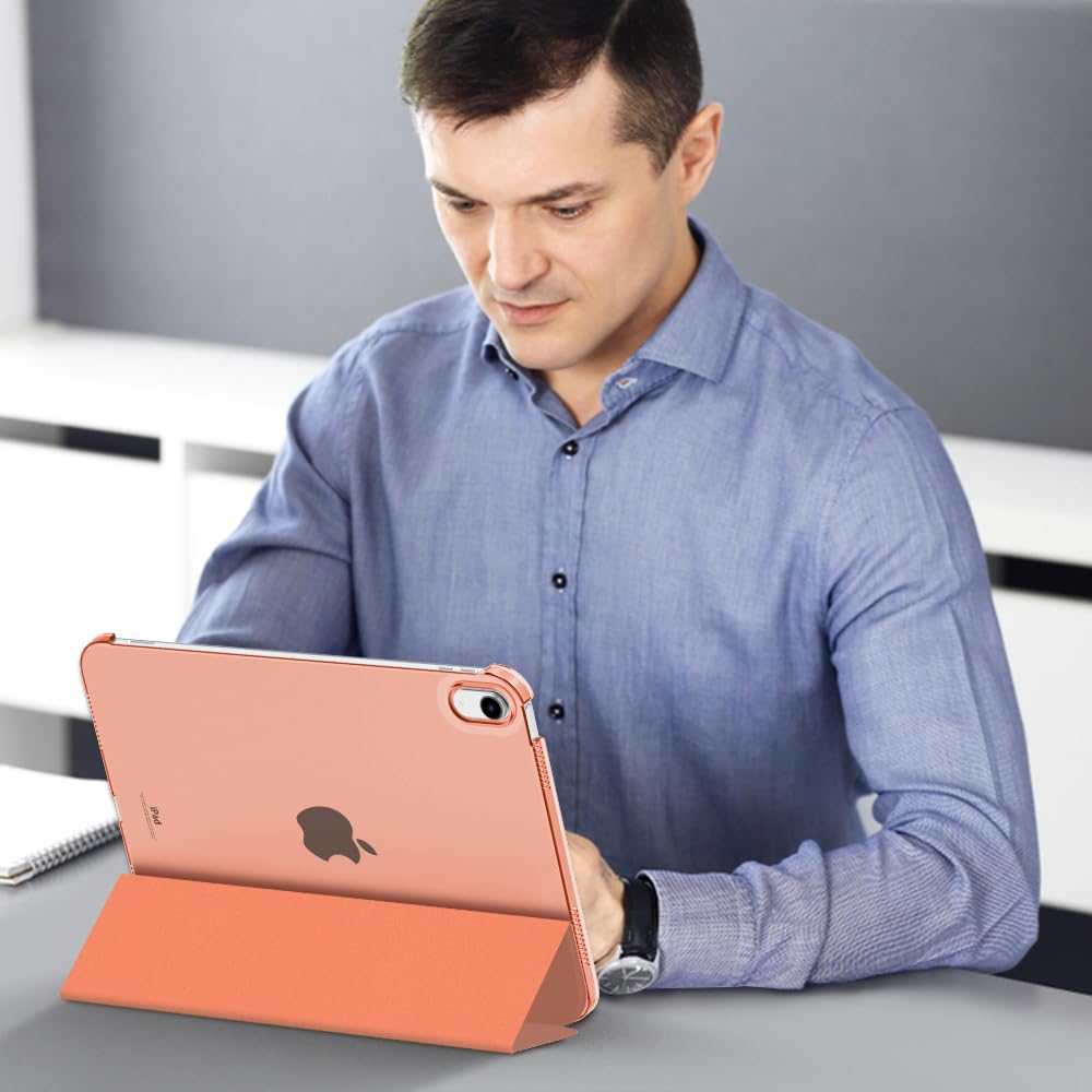 MoKo for iPad (A16) 11th Generation Case 11 Inch 2025, iPad 10th Generation Case 10.9 Inch 2022, Slim Stand Hard PC Translucent Back Shell Smart Cover, Support Touch ID, Auto Wake/Sleep, Navy Blue