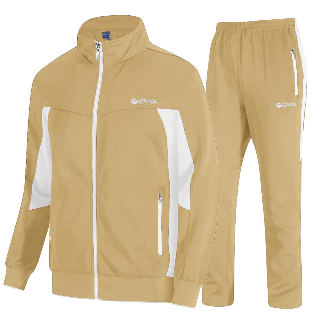 TBMPOY Men's Tracksuits Sweatsuits for Men Sweat Track Suits 2 Piece Casual Athletic Jogging Warm Up Full Zip Sets