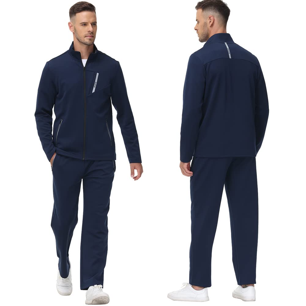 MoFiz Men's Tracksuits Set Long Sleeve Causal Full Zip Running Sports Sweatsuit For Men 2 Piece Outfits