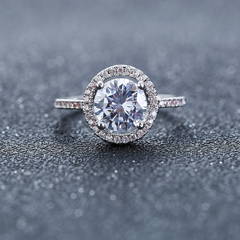 Aliexpress eBay Wedding Engagement Ring Factory wholesale zircon ring Nvjie paktong explosion of Europe