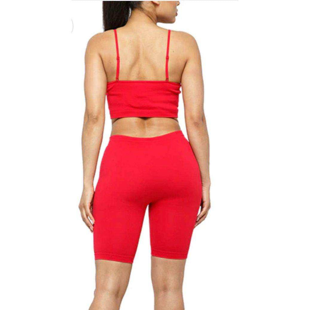 SEAMLESS CROP TANK & BIKER SHORT SET
