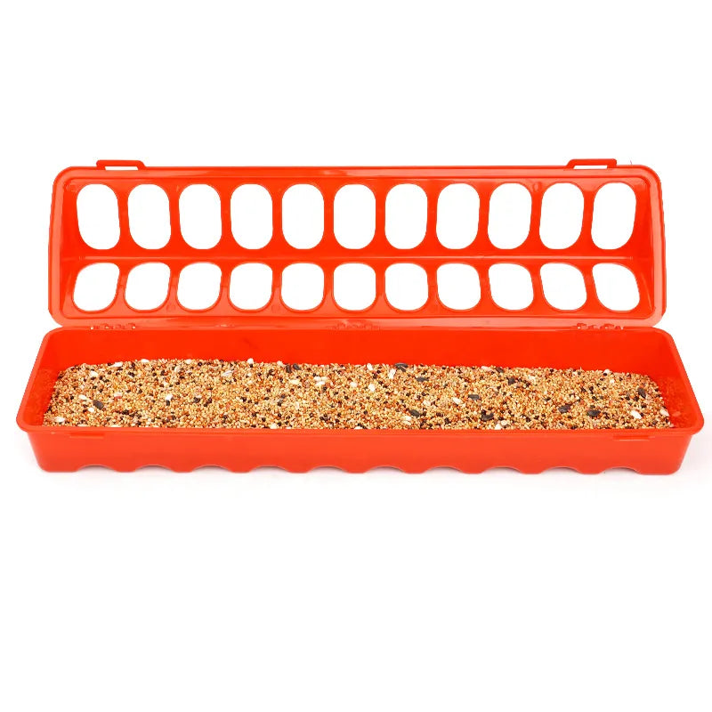 Little Giant 20" Plastic Flip-Top Poultry Ground Feeder, Red Chickens Birds