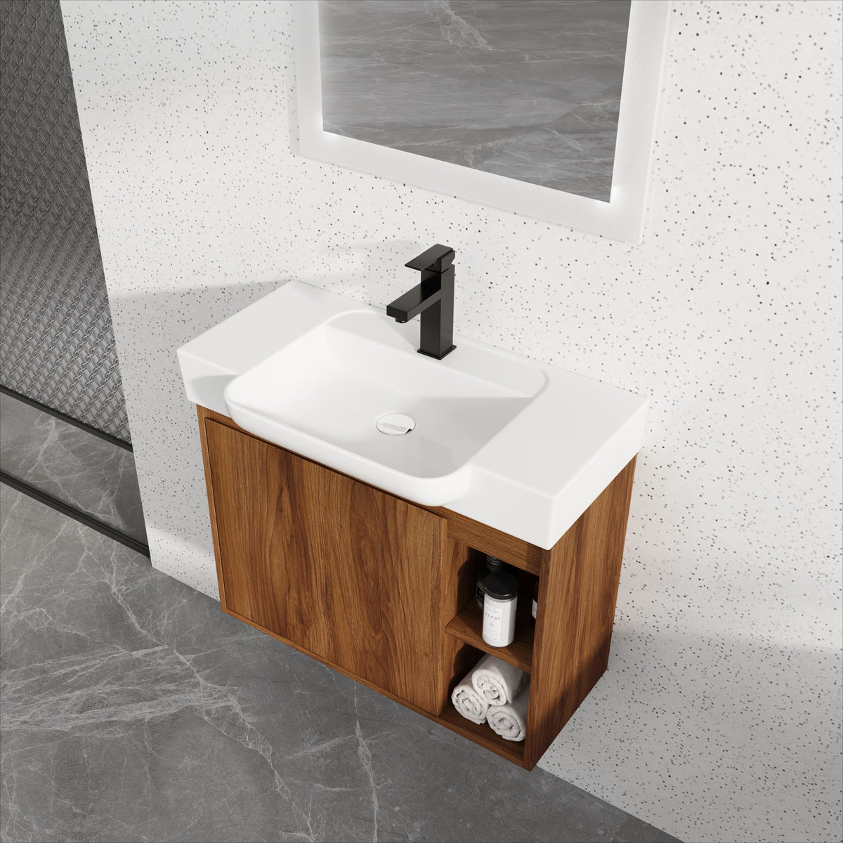 28" Wall-Mounted Bathroom Vanity