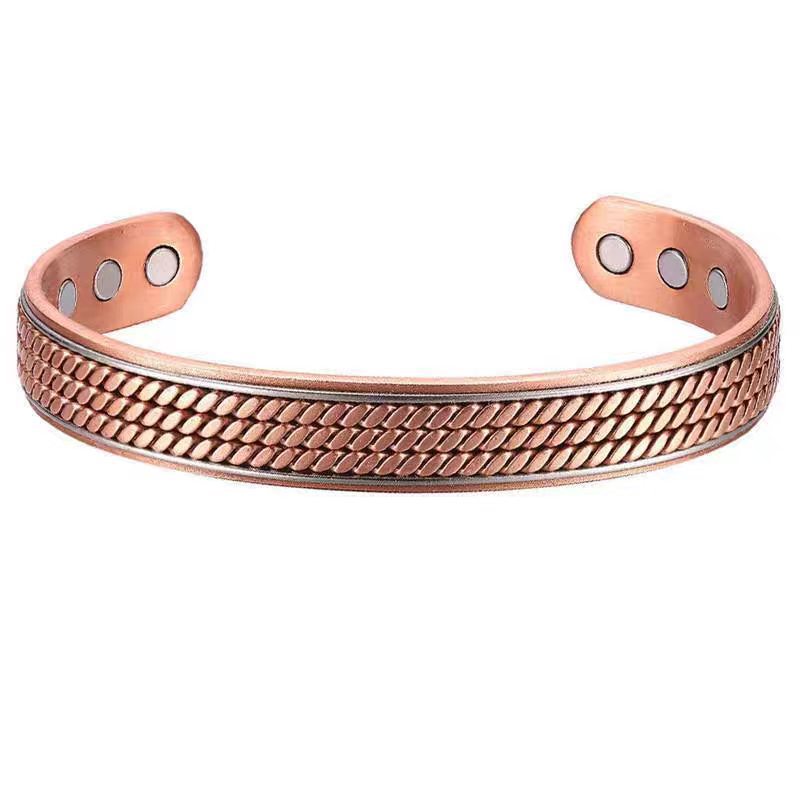 Magnetic Red Copper Adjustable Braided Bracelet
