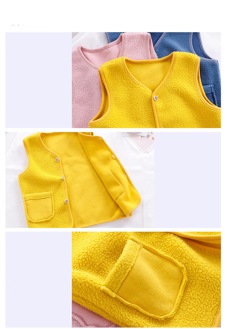 Padded Upper Cardigan To Keep Warm Children's Vest