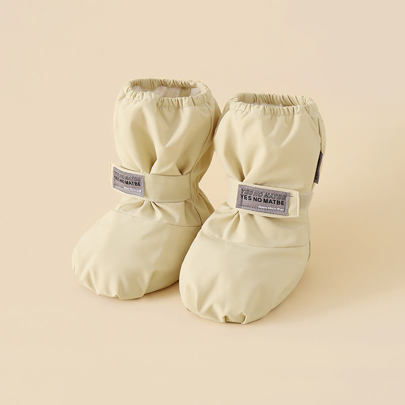 Children's Waterproof Cotton Shoes Cross-border European And American Winter Baby And Infant Ankle Sock Two-in-one Velvet Shoes Children's Shoes