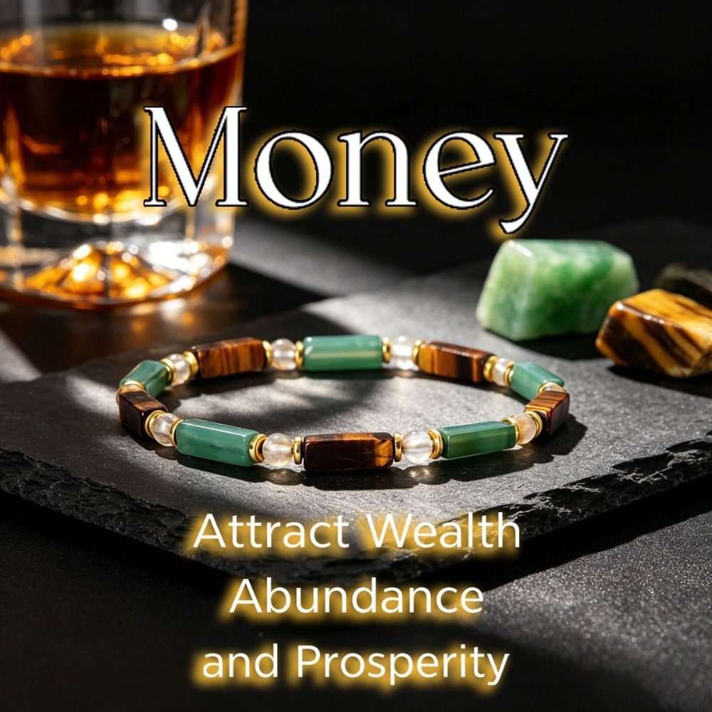 Tigers Eye And Green Aventurine Beaded Bracelet