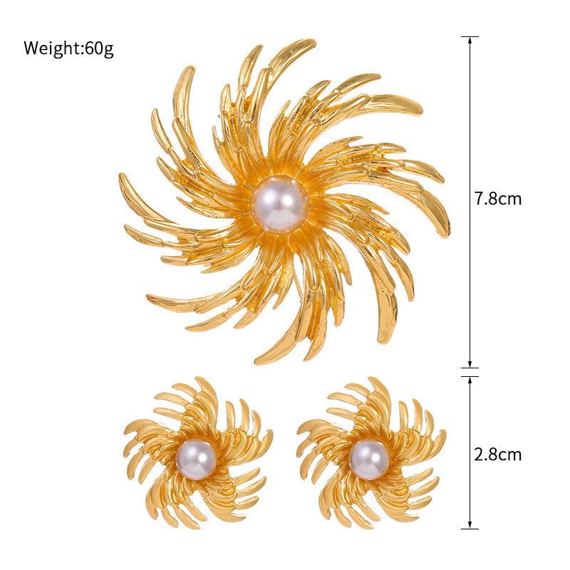 Firework-plated Wheat-ear Ear Studs With A Weathered Vintage Nostalgic Finish