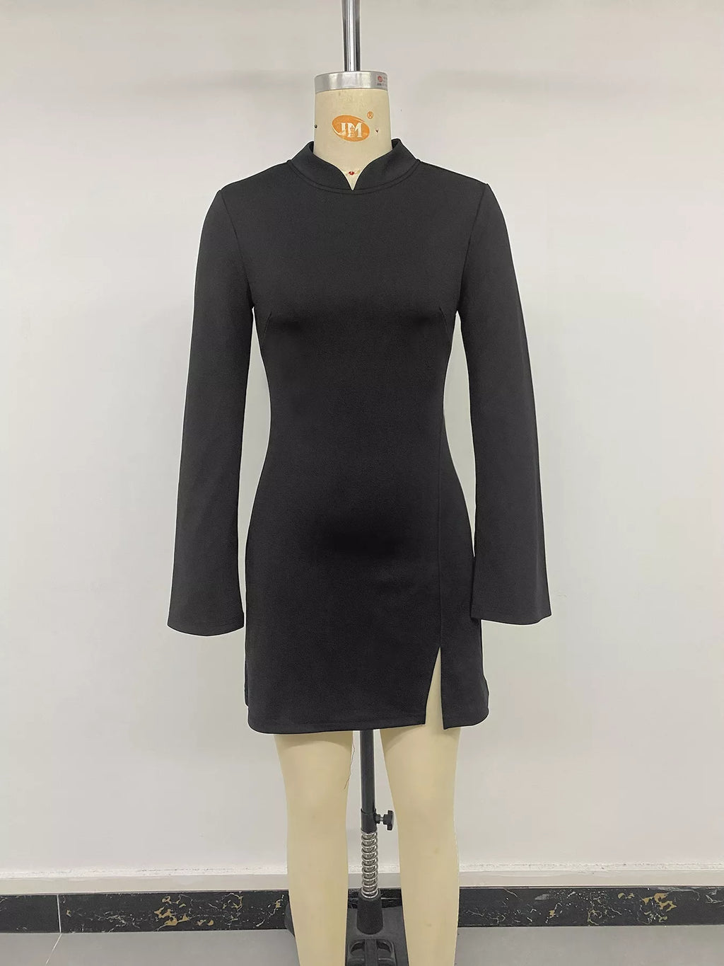 Cutout Back Long Sleeve Bodycon Mini Dress
