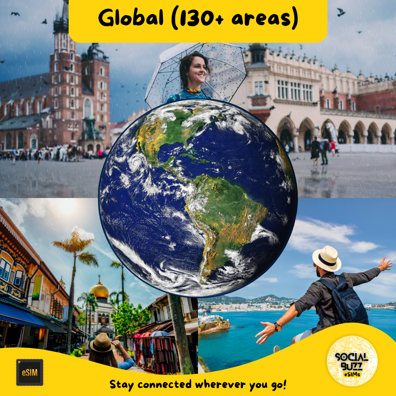 Global (130+ areas) eSIM Internet Data Plan