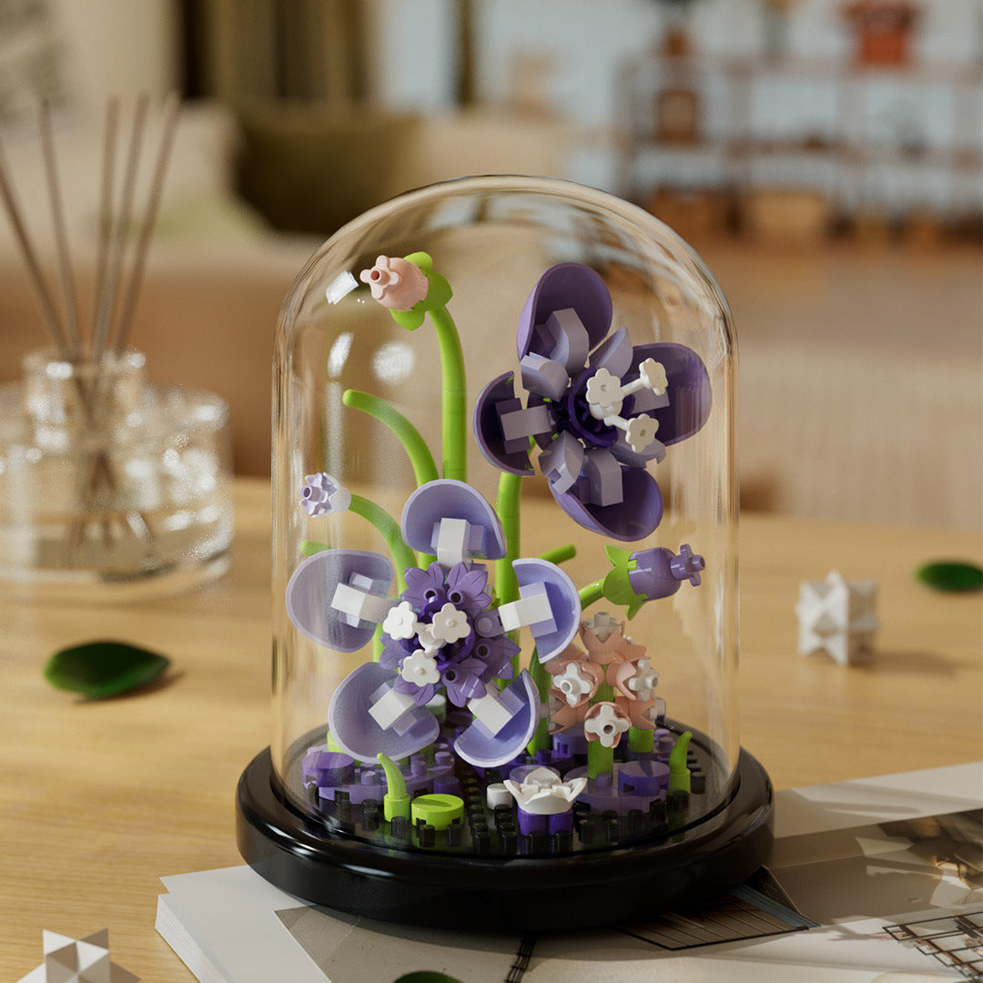 Dust Cover Building Blocks Flowers Children's Assembly Toys