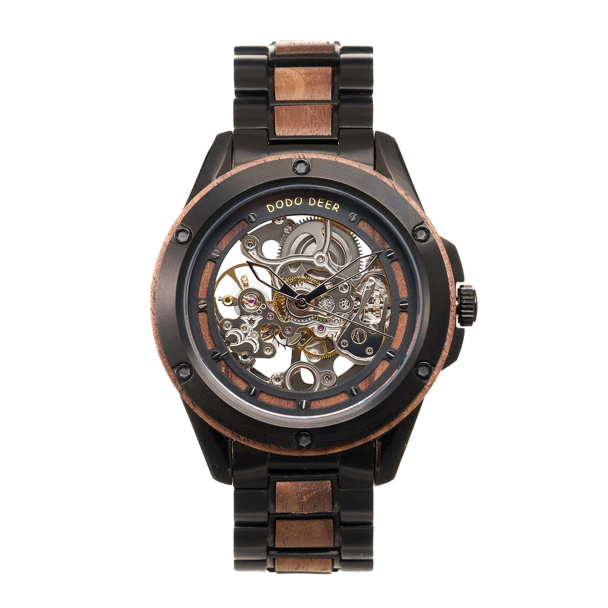 Openwork Mechanical Wooden Watch For Men