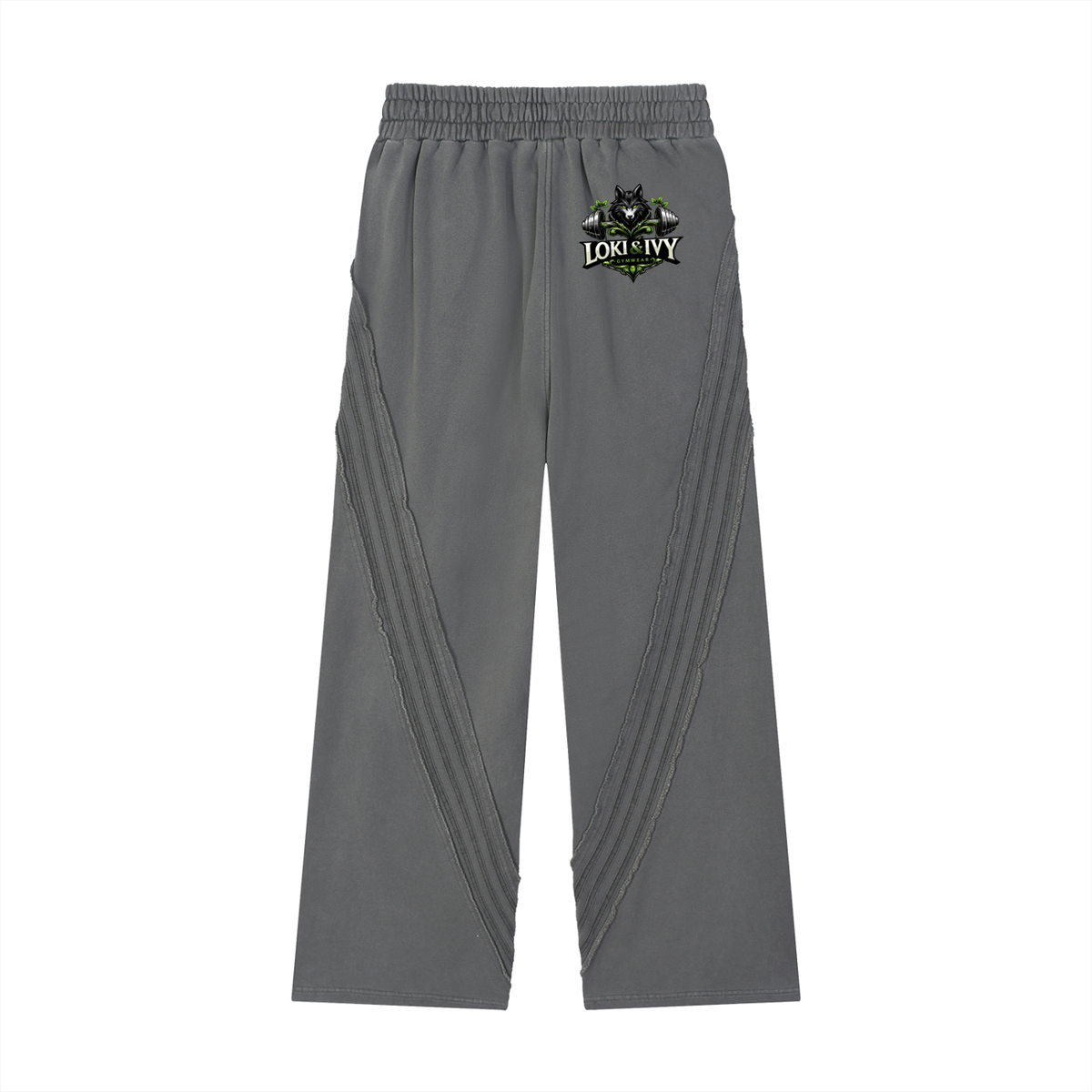 Loki & Ivy Snow Washed Tape Raw Edge Sweatpants