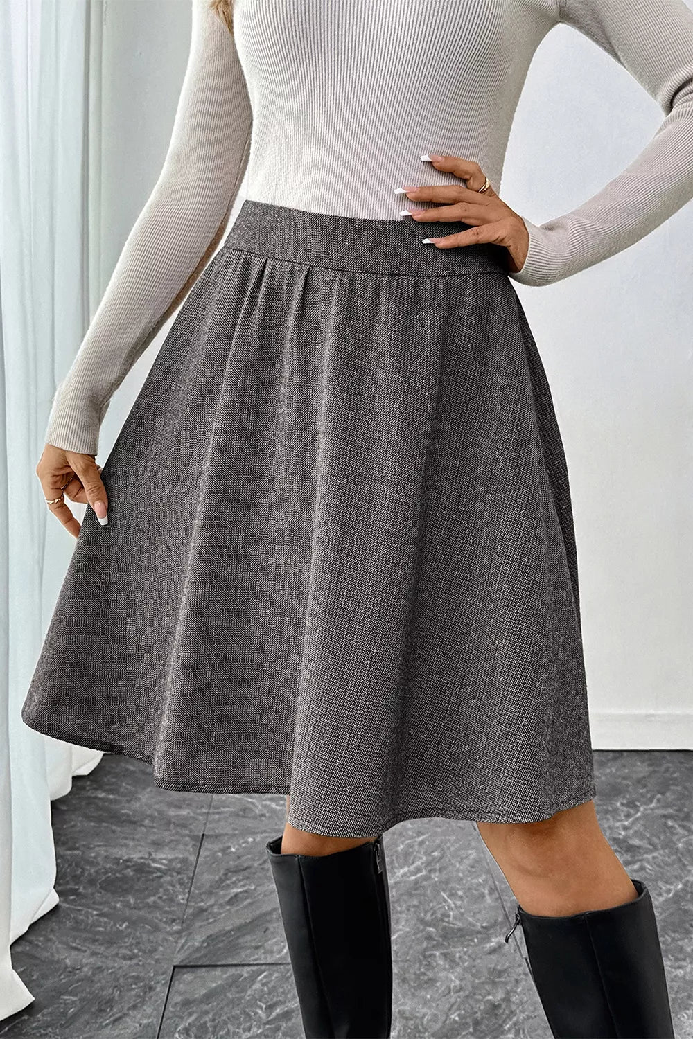 A-Line Textured Skirt