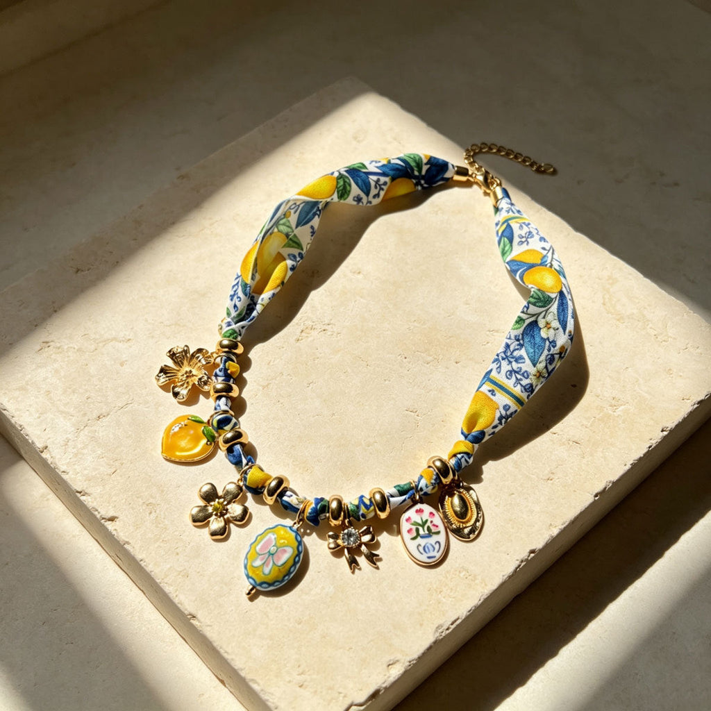 Women Bohemian Style Choker Necklace, European American Personality Flower Pendant Design, Versatile Niche Clavicle Neck Jewelry