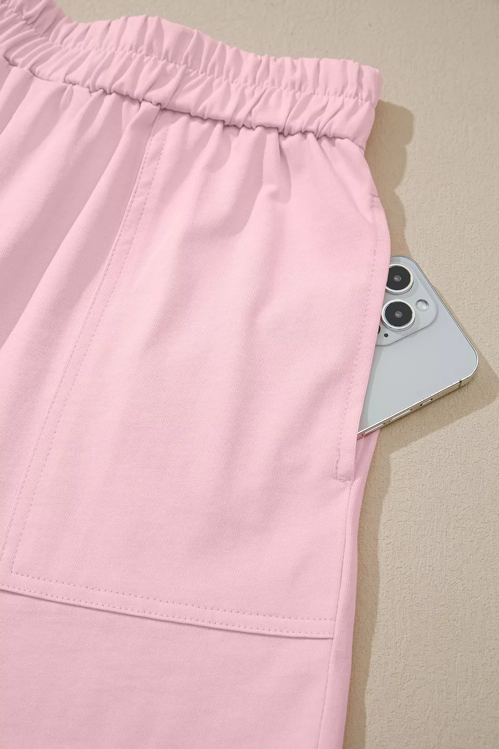 Round Neck Tee and Shorts Set – Blush Pink