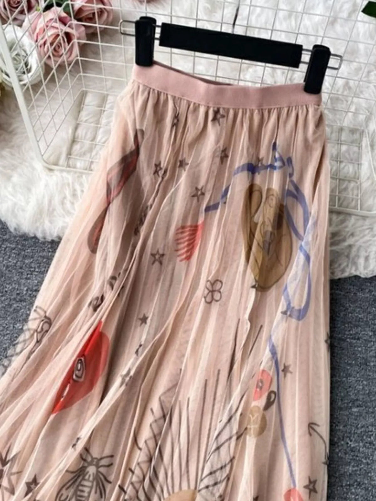 Printed Tulle Skirt