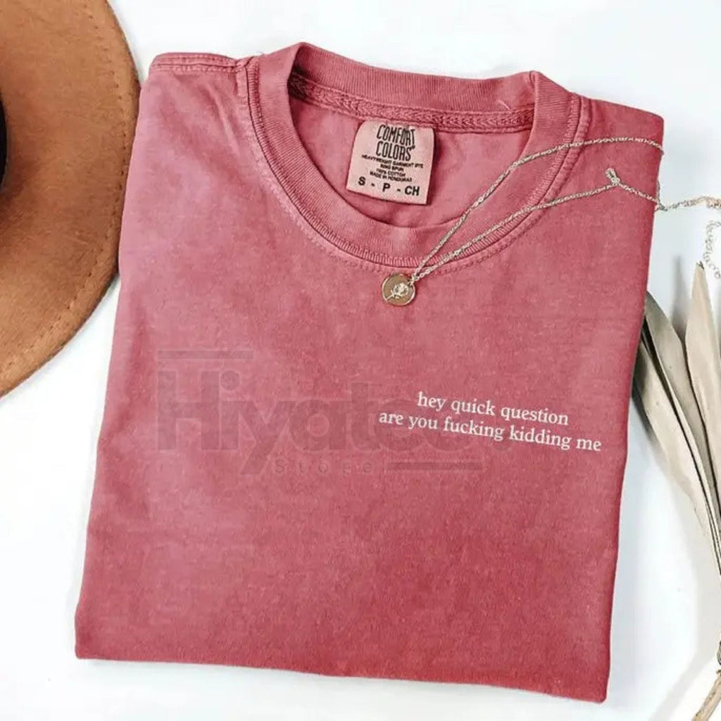 Comfort Colors "Hey Quick Question Are You Kidding Me" Shirt