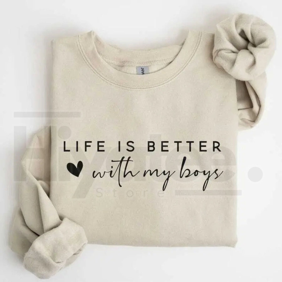 Life is Better With My Boys Sweatshirt: Mom of Boys Crewneck Mother's Day Gift