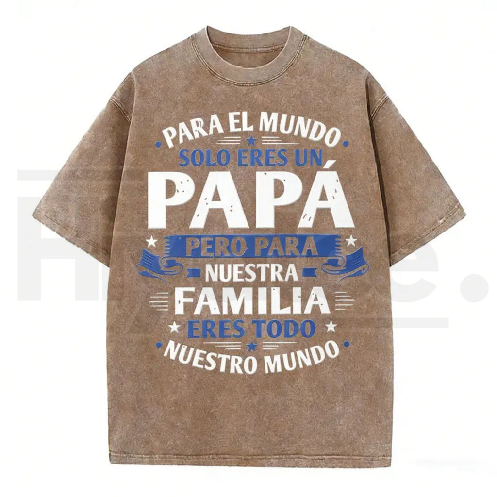Premium "Papa" Vintage Washed T-Shirt – High-Quality Father’s Day Graphic Tee