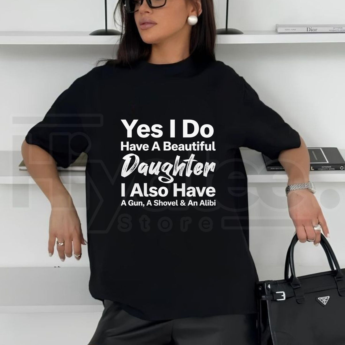 Men's Beautiful Daughter Dad Humor T-Shirt – Protective Father Funny Tee