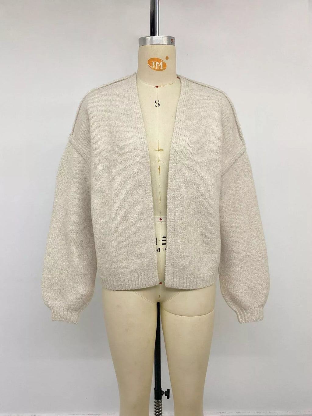 Open Front Dropped Shoulder Cardigan
