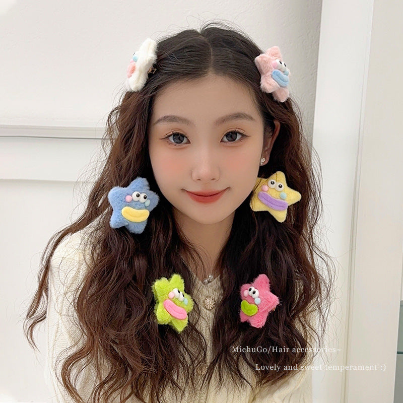 Girly Heart Plush Duckbill Clip