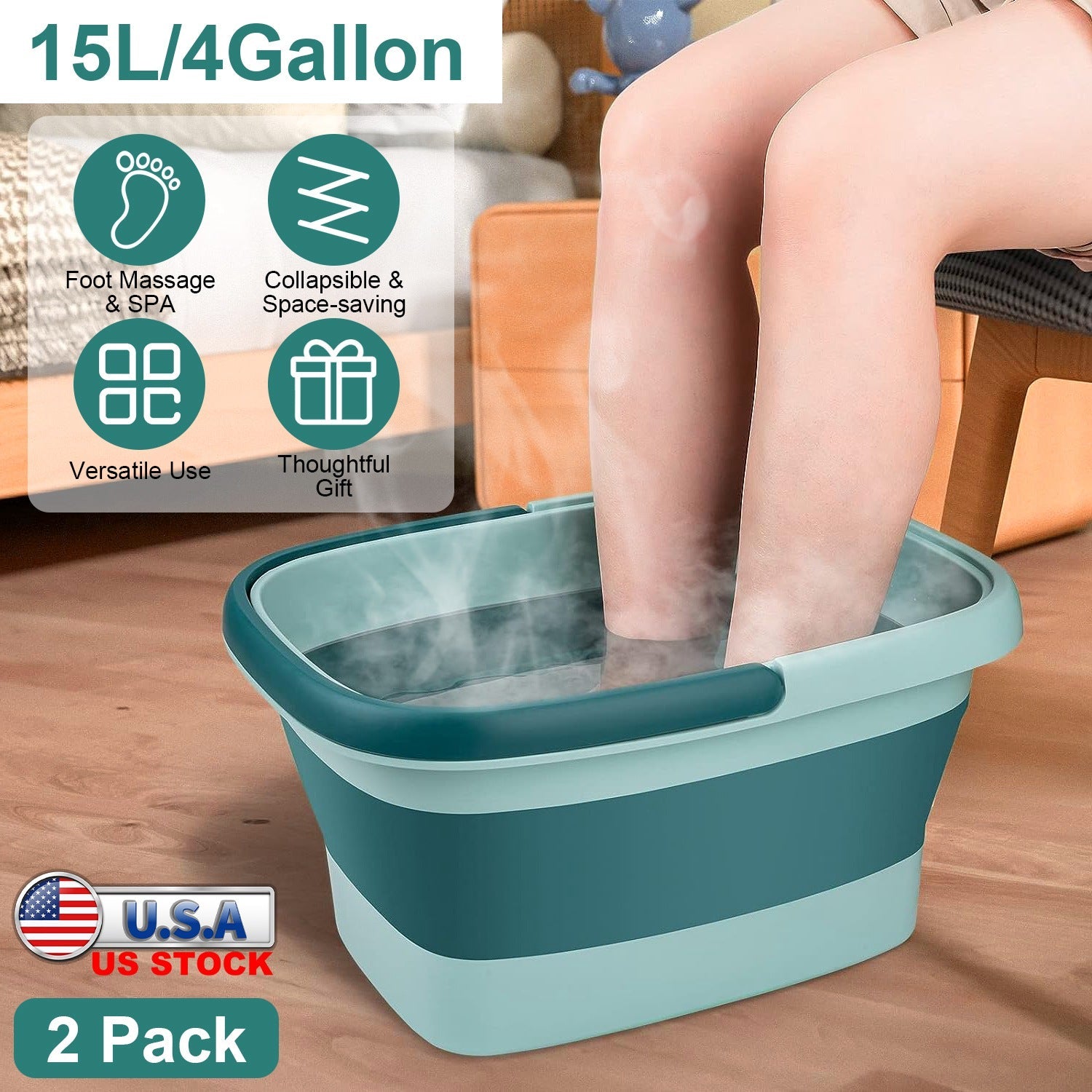Collapsible Foot Bath Basin - Foldable Foot Tub