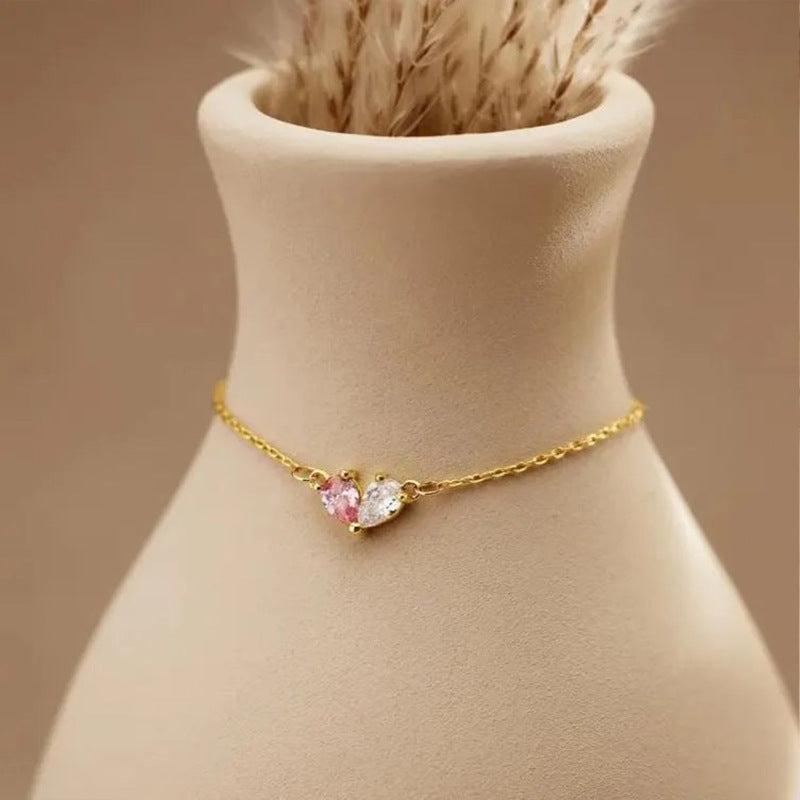 Fashion Korean-style Copper-diamond-set Drop Bracelet