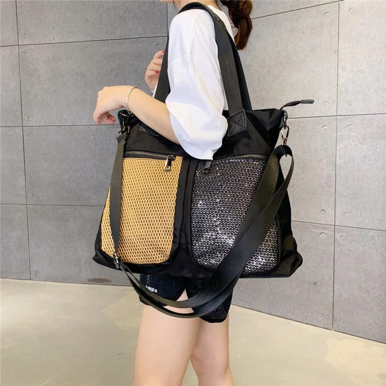 Large Shoulder Bag Simple Leisure Big Bag Nylon Mesh Shoulder Detachable Shoulder strap  hobo