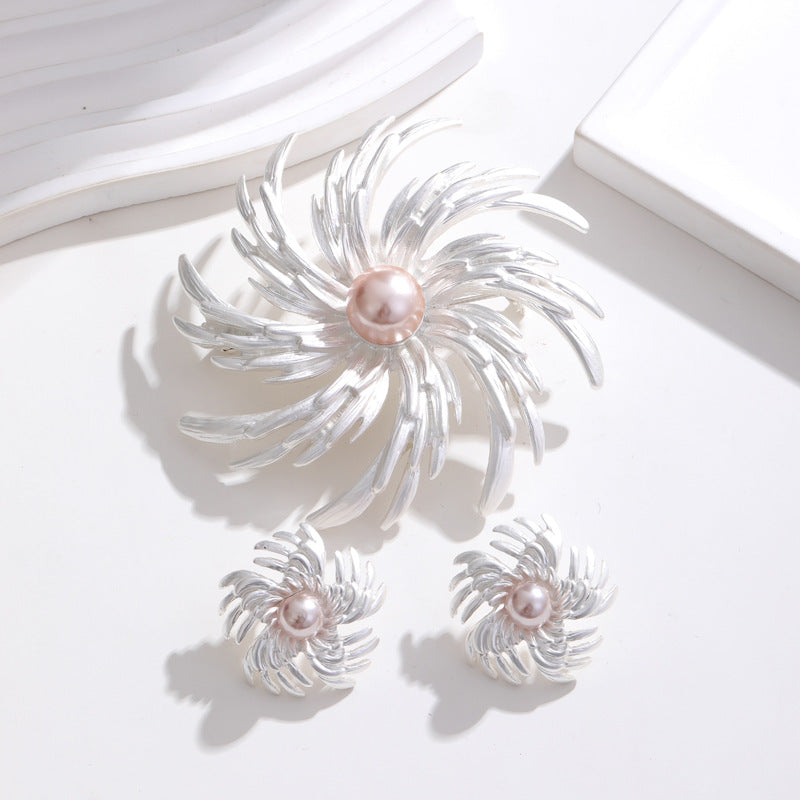 Firework-plated Wheat-ear Ear Studs With A Weathered Vintage Nostalgic Finish