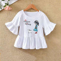 Children's Ruffled Sleeve T-shirt Summer Bottoming