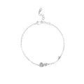 Fine Rose Heart Bracelet Gift Silver-Plated