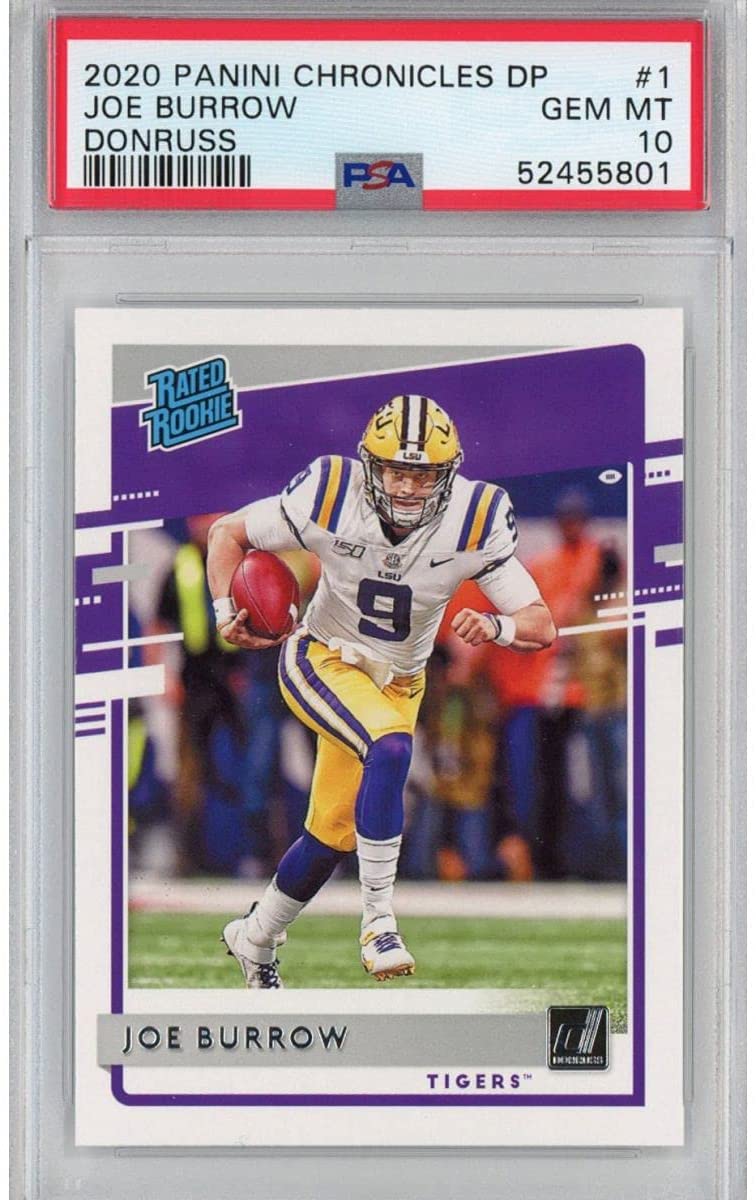 Graded 2020 Panini Chronicles Draft Picks Joe Burrow #1 Donruss Rookie RC Football Card PSA 10 Gem Mint