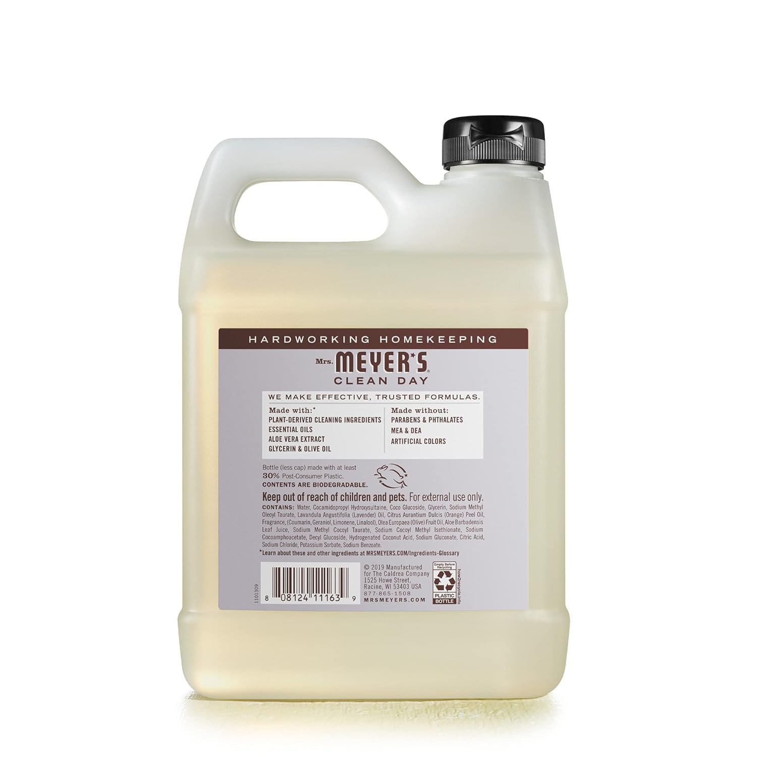 MRS. MEYER'S CLEAN DAY Hand Soap Refill, Rain Water Scent, 33 Fl Oz Bottle