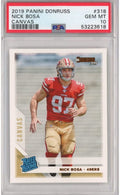 Graded 2019 Panini Donruss Nick Bosa #318 Canvas Rookie RC Football Card PSA 10 Gem Mint