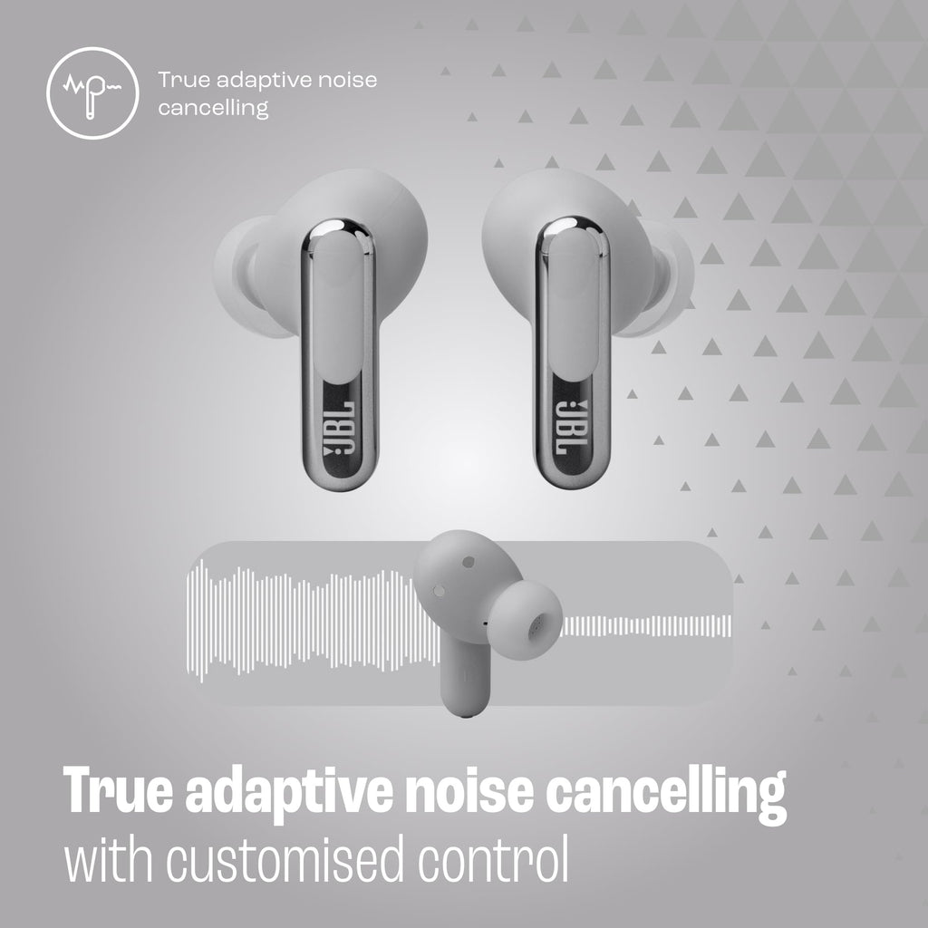JBL Live Beam 3 - True Wireless Noise-Cancelling Stick-Closed Earbuds, 48Hrs Total Playback, Wireless Charging, 6 Mics for Perfect Calls, Multi-Point Connection, IP55 Waterproof and dustproof (Black)